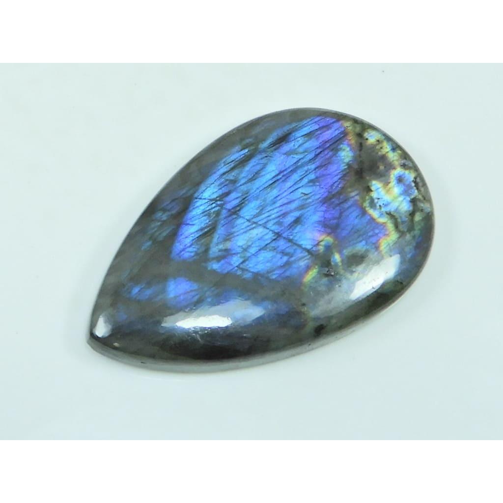 23X40X05MM Natural Purple Spectrolite Labradorite Pear Cabochon Gemstone G-66