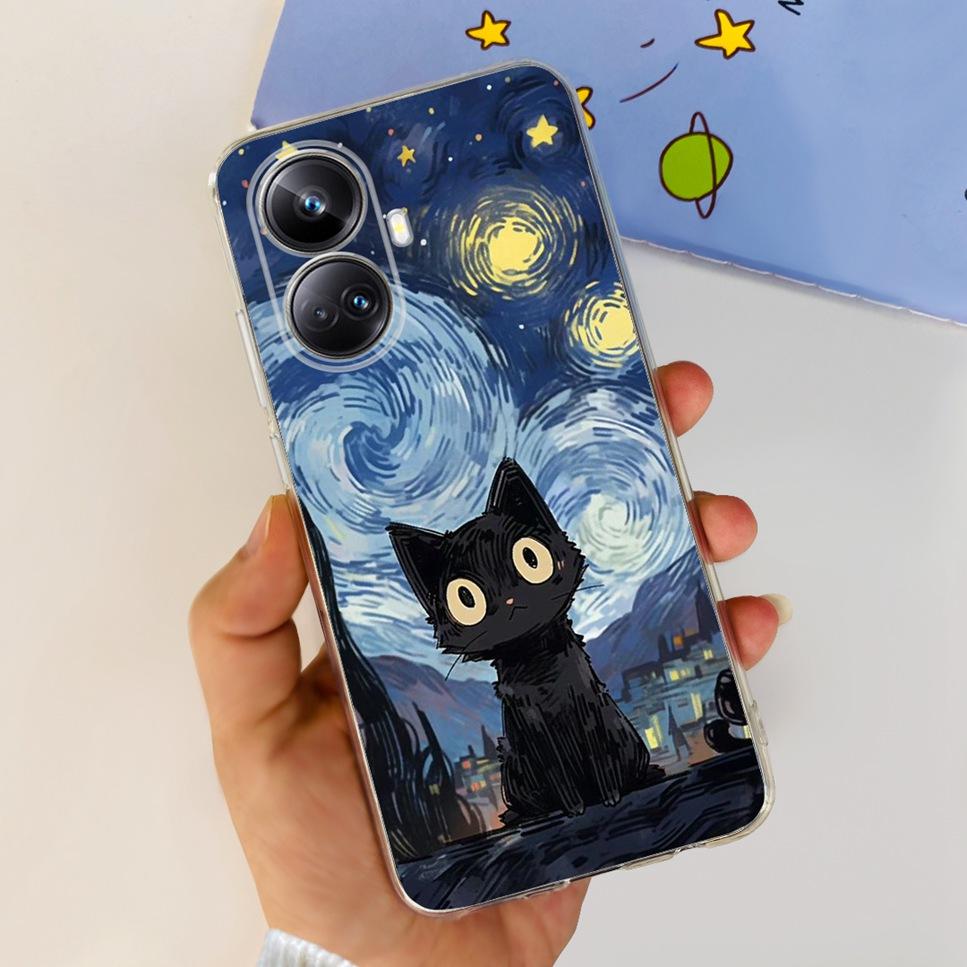 For Realme 10 Pro+ 6.7" RMX3687 Case Cute Cartoon Astronaut Cat Soft Silicon TPU Cover For Realme 10 Pro Plus Bumper Phone Case