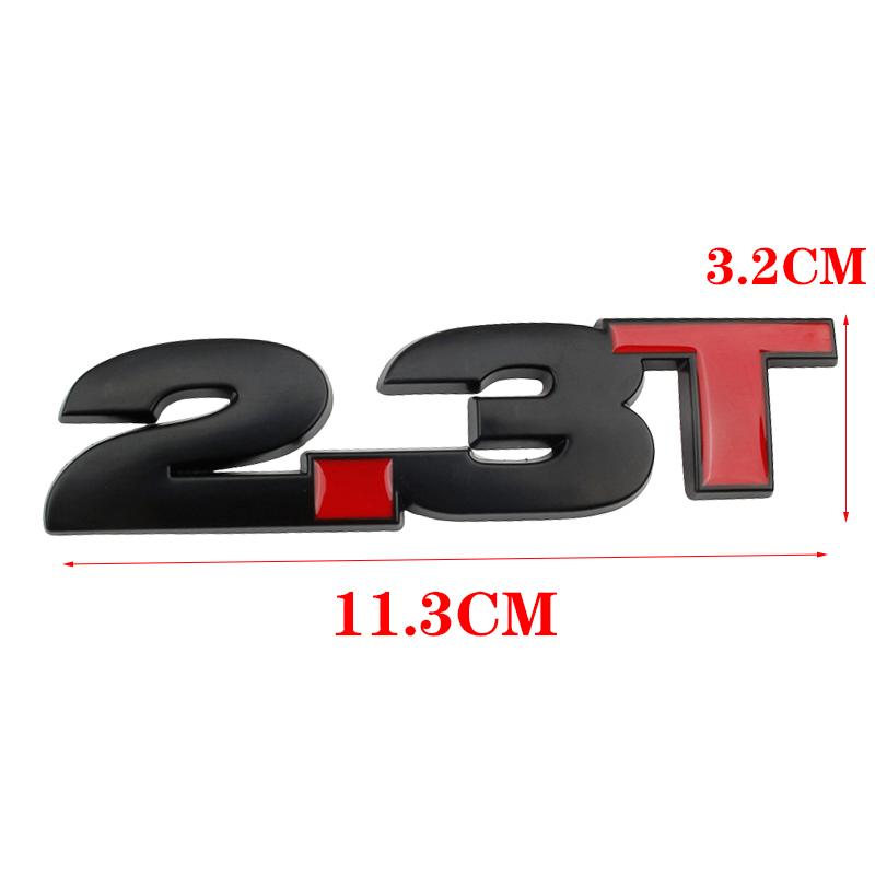 Car 3D Metal 2.3T Displacement Trunk Body Badge Emblem Decals Sticker For Ford Mustang GT Shelby 350 500 2.3T Logo