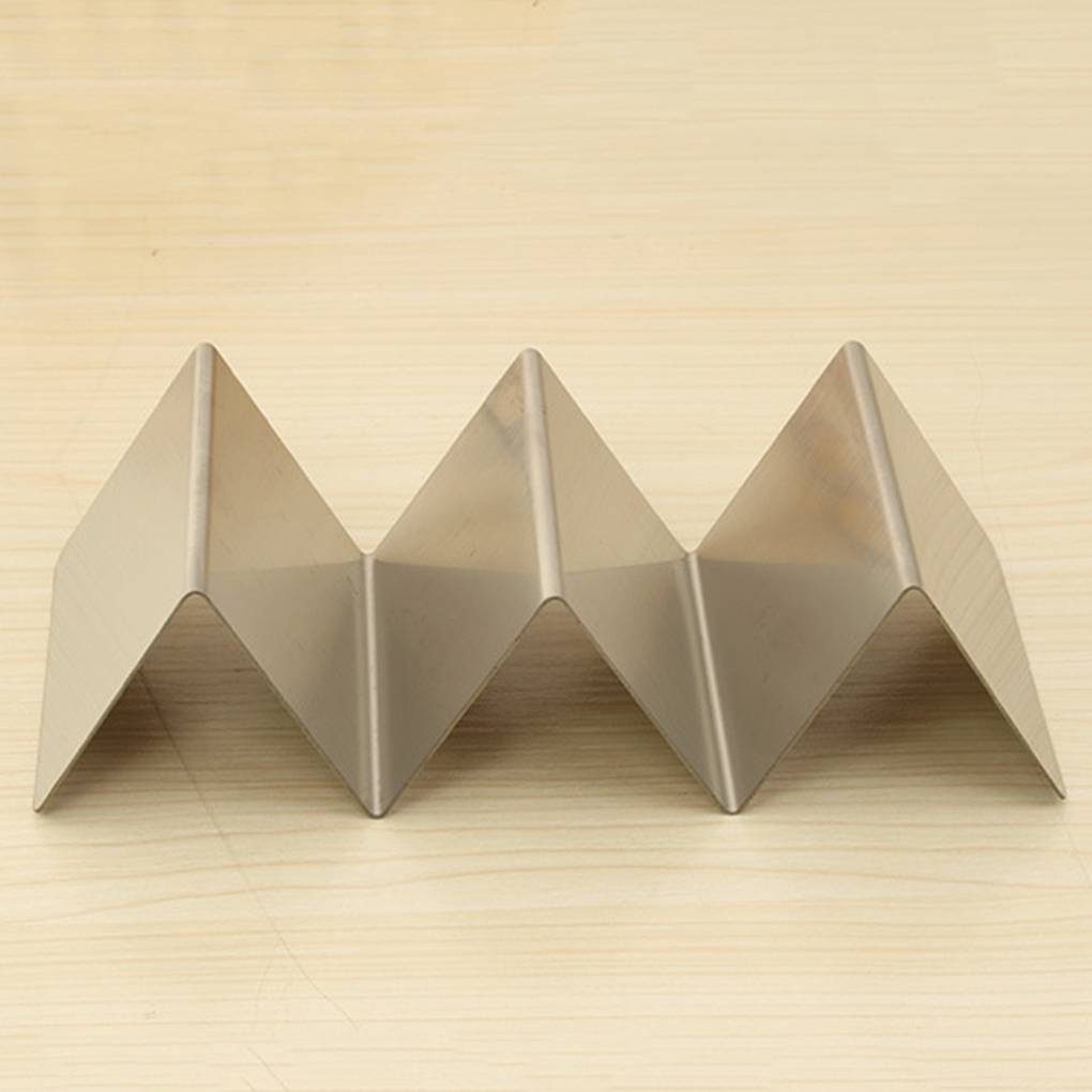 Wave Shape Stainless Steel Taco Display Stand Up Holder Rack Shell 1-4 Tacos