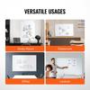Magnetic Glass Whiteboard, Dry Erase Board 1200 x 800 mm, Wall-Mounted Large White Glassboard Frameless, with Marker Tray, an Eraser and 2 Markers,