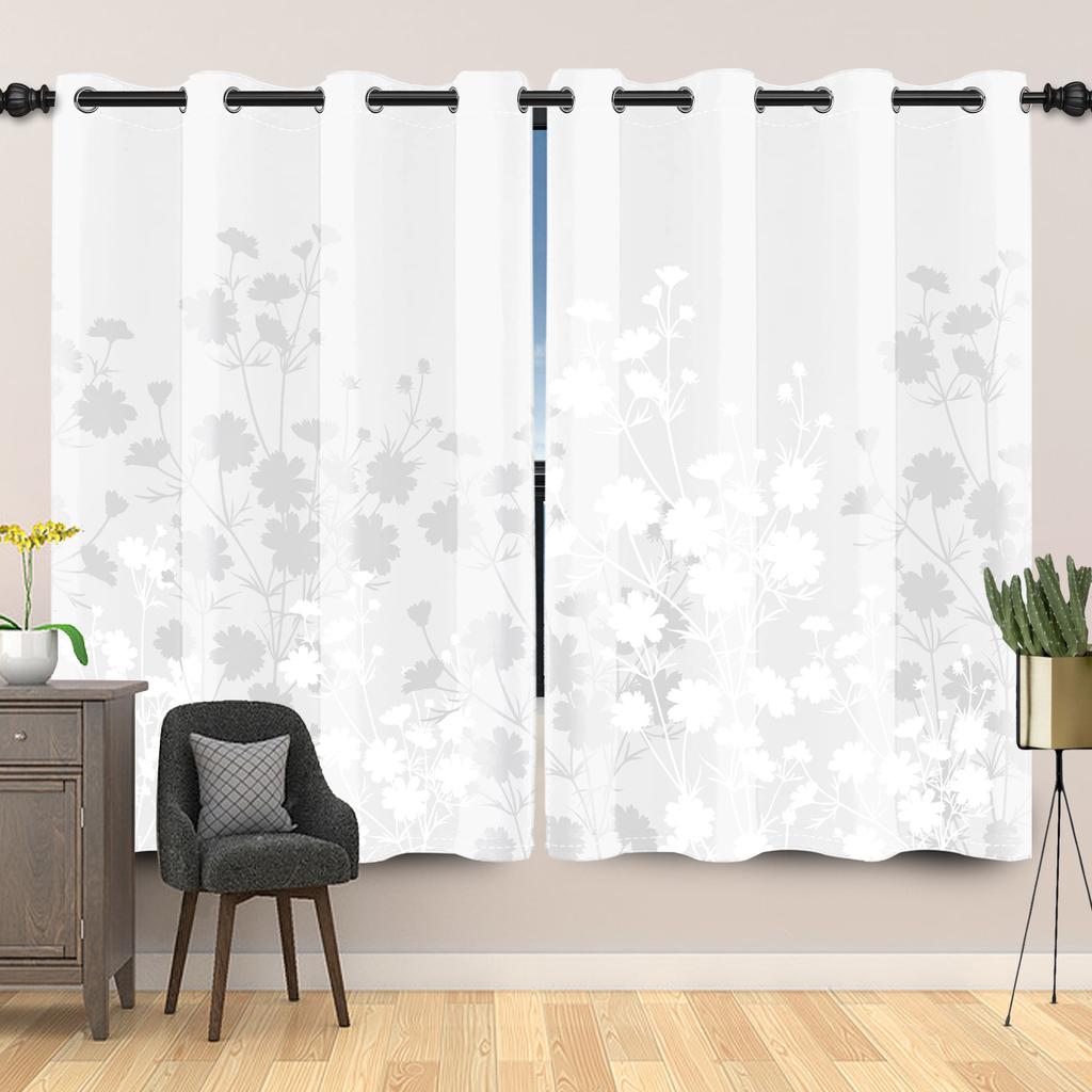 Rustic Botanical Wildflower Pattern Curtains Vintage Floral Printed Curtain Living Room Bedroom Decor Window Drapes Light Blocking For Sitting