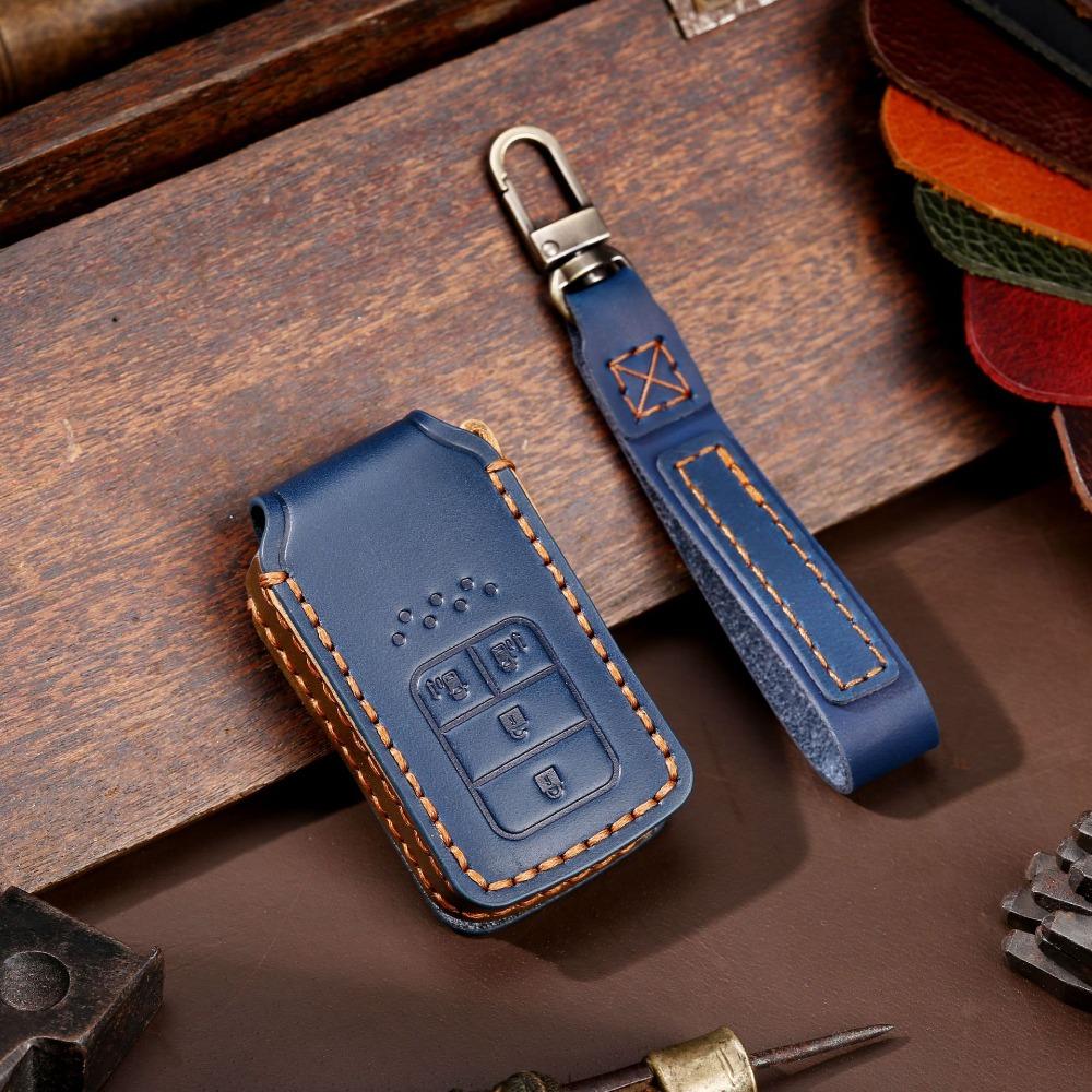 Custom Fit Honda Key Cover for Civic Accord Genuine Leather Handmade Car Key Holder Protective Case