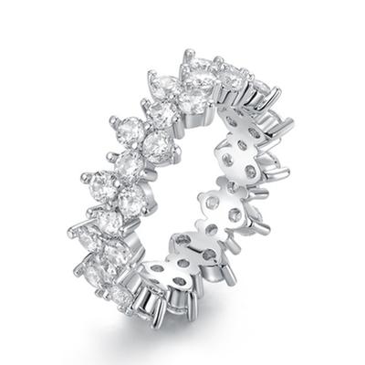 Full Paved Small Round Zircon Women Promise Ring Irregular Luxury Bridal Wedding Ceremony Rings Gift Fashion Jewelry