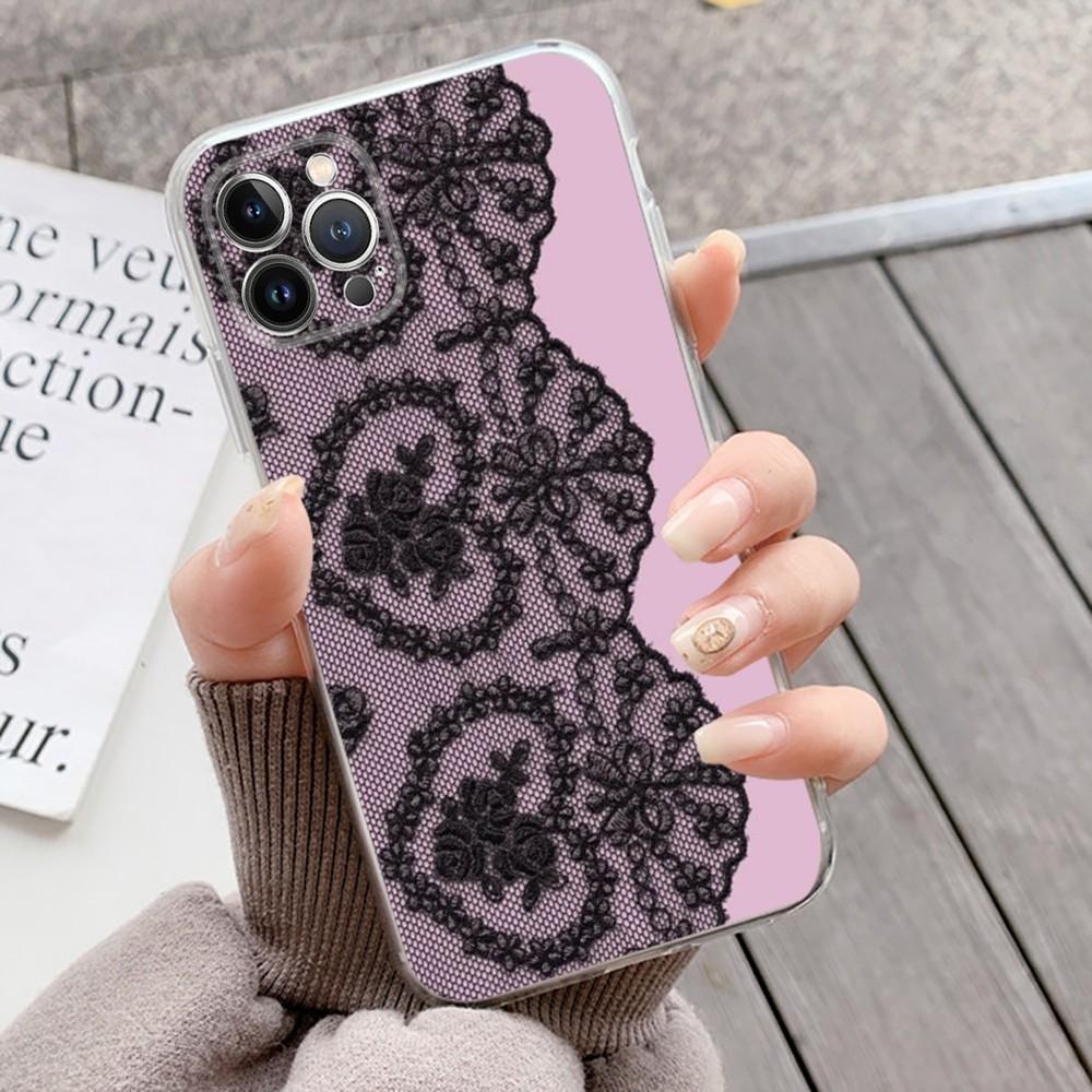 Lace Style Cool Girl Phone Case For IPhone 16 15 14 13 12 Mini 11 Pro XS Max X XR SE 6 7 8 Plus Soft Silicone Cover