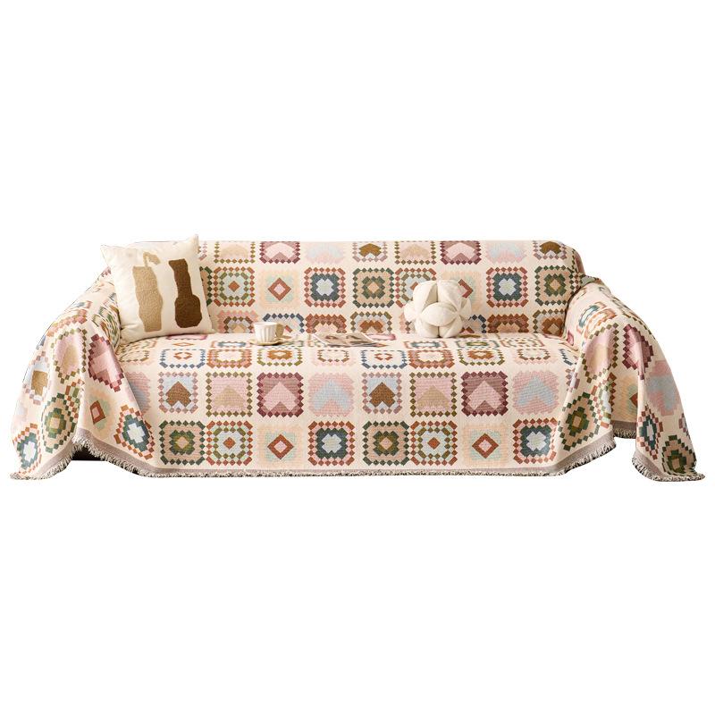 Tecido de capa de sofá boêmio, toalha de sofá para todas as estações, uma capa completa inteira, capa de sofá nova para sala de estar 2025