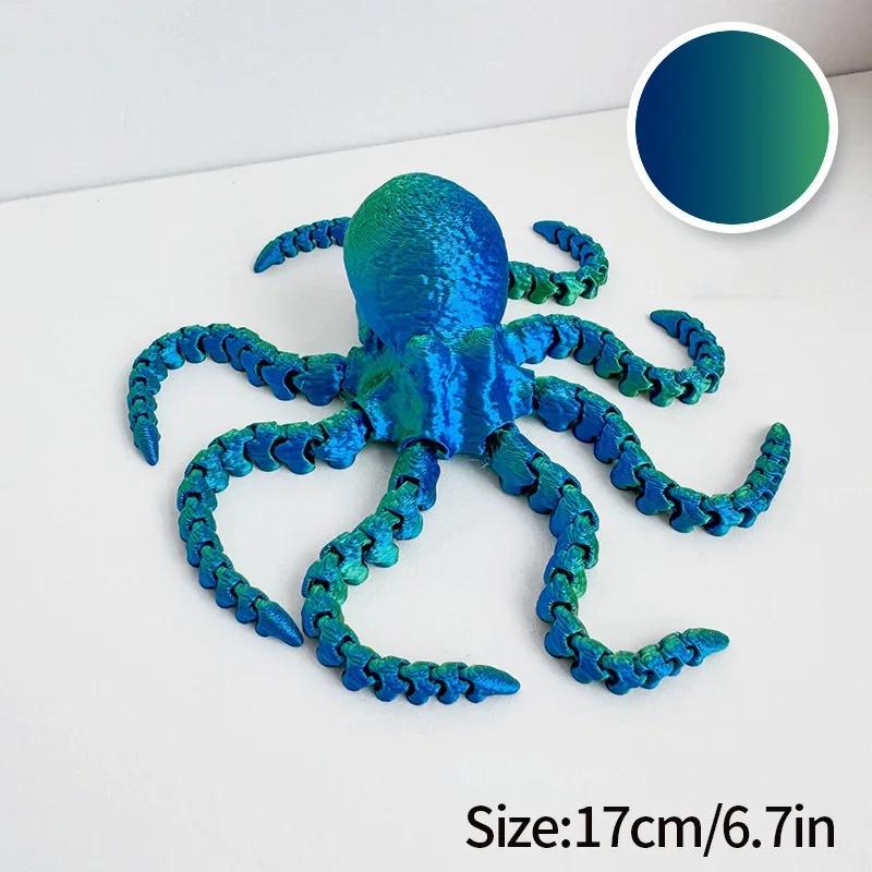 Mythos Creature Collectible-3D Printed Cthulhu Octopus with Articulated Tentacles Poseable Aquarium Decor & Gift for Horror Fans