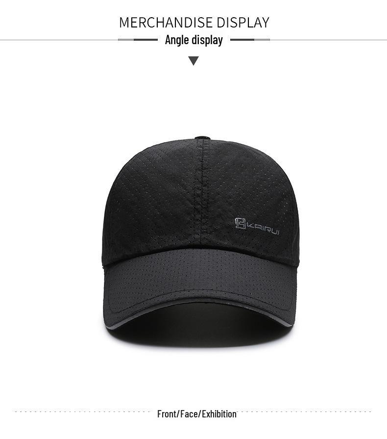Men's Mesh Quick-Dry Baseball Cap - Breathable Sun Protection with Reflective Sandwich Brim Duckbill Hat.