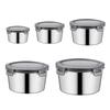 Set Of 5 Stainless Steel Food Storage Bowls Stackable Lunch Container with Lid for Kitchen Office and Outdoor Picnics