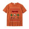 Aggretsuko Ugly Christmas Sweater Rage Short Sleeve Shirt Customized Tops Shirt Cotton Unisex T Shirts Customized Retro