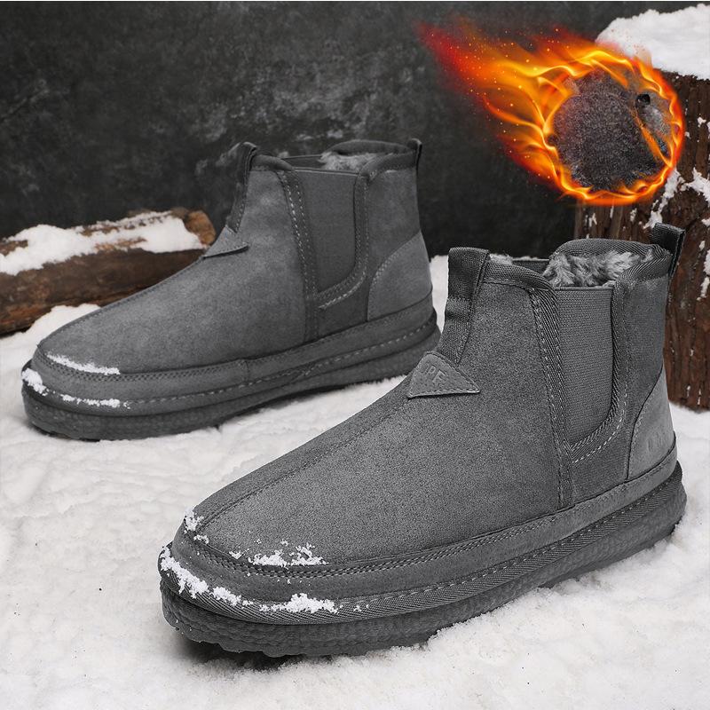 

Хлопковые ботинки, зимние ботинки для мужчин с добавлением флиса, толстый утеплитель, водонепроницаемые, высокие мужские ботинки, северо-восточные большие хлопковые ботинки 44