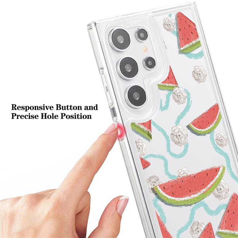 Ovocný průhledný kryt na telefon pro Samsung Galaxy S24 S23 S22 Plus Note 20 Ultra S21 S20 FE Silikonový měkký TPU Nárazuvzdorný zadní kryt