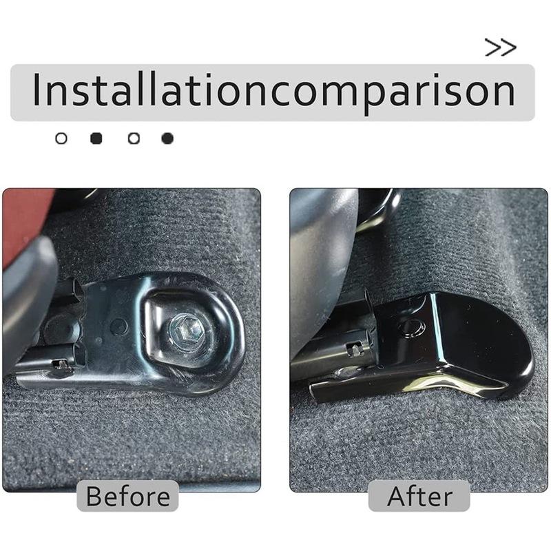 A87Q-For Toyota Hilux 2015- Anti-Dust Seat Bracket Fixing Bolts Cover Trims Accessories Black 4PCS