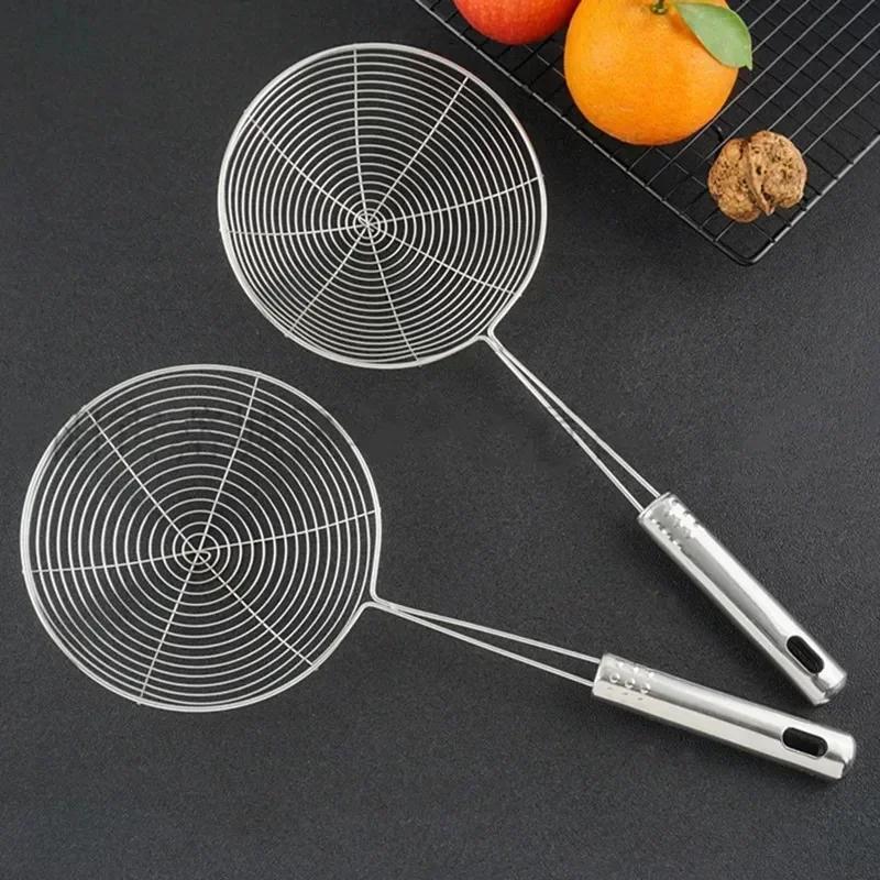 Useful Stainless Steel Filter Oil Pot Food Filters Suitable Home Kitchen Handle Oil Residue Tools Foods Baking Cooking Supplies