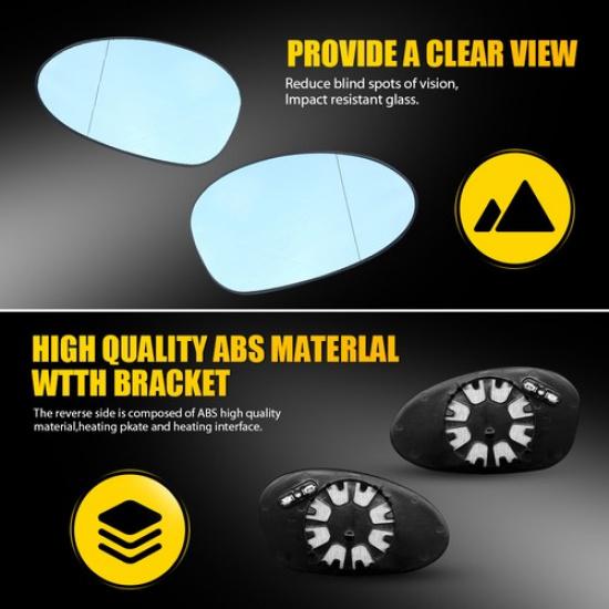 2X Mirror Glass Left Right For BMW 2006-2013 1 Series E81 E82 E87 E88 Heated EV