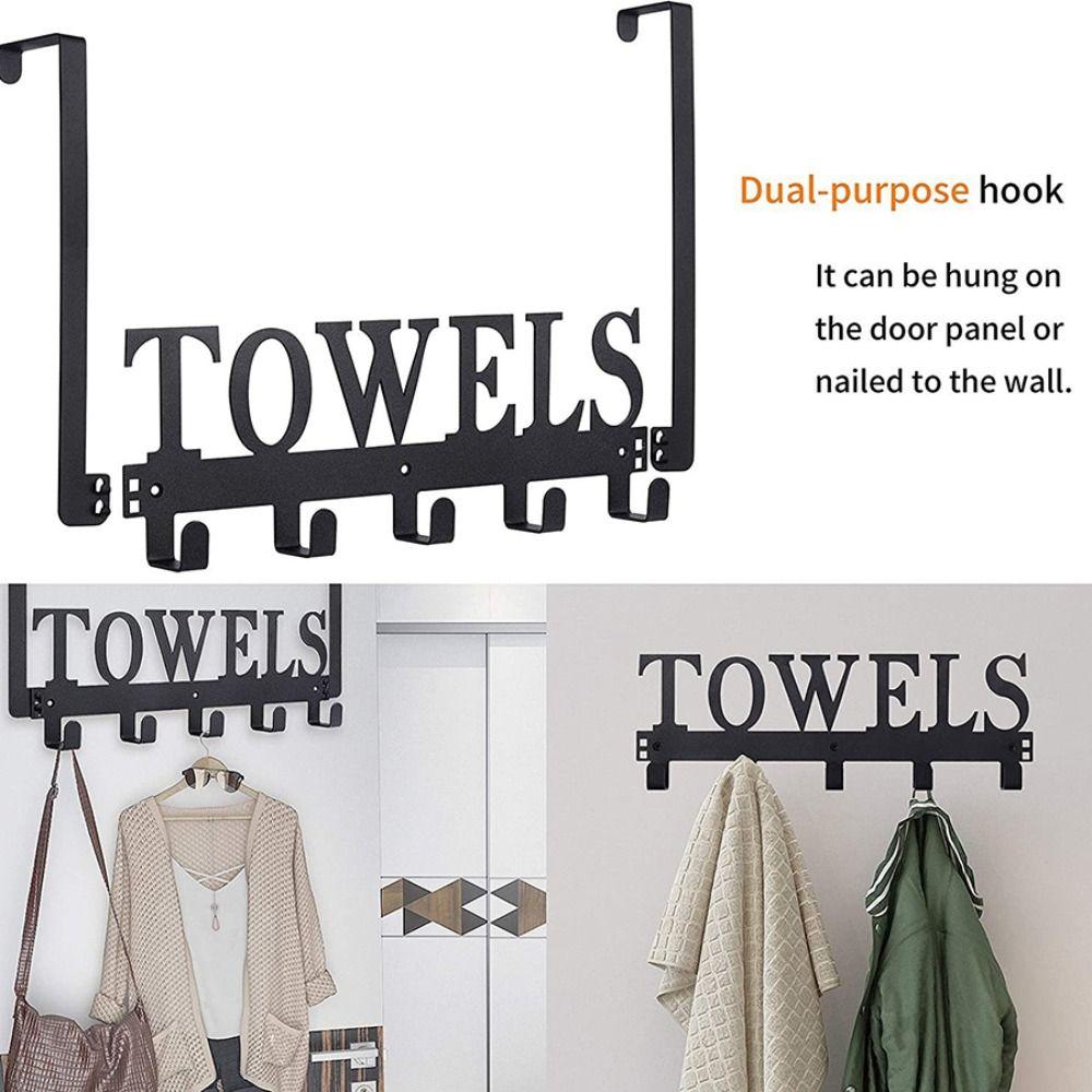 No-Punch Bathroom Coat Hooks Wall Mounted Door Hooks Bath Towel Storage Rack Toilet