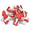 20 Pcs Stylish Wooden Red Love Heart Pegs Photo Paper Clips Wedding Decor Craft