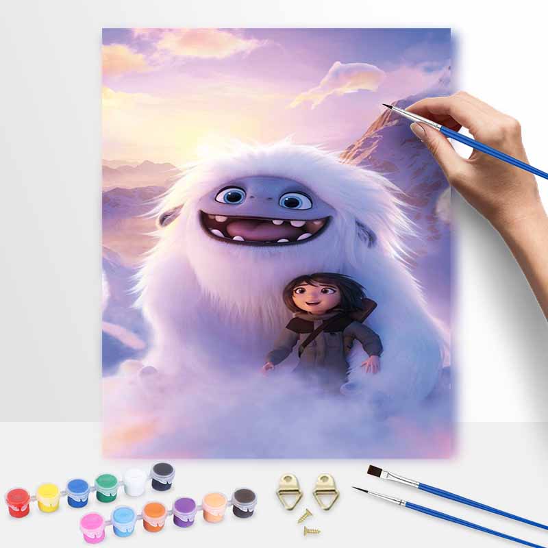 Disney Abominable Yeti Mountain Adventure Oil Painting Kit Home Decor Gift 20x30cm