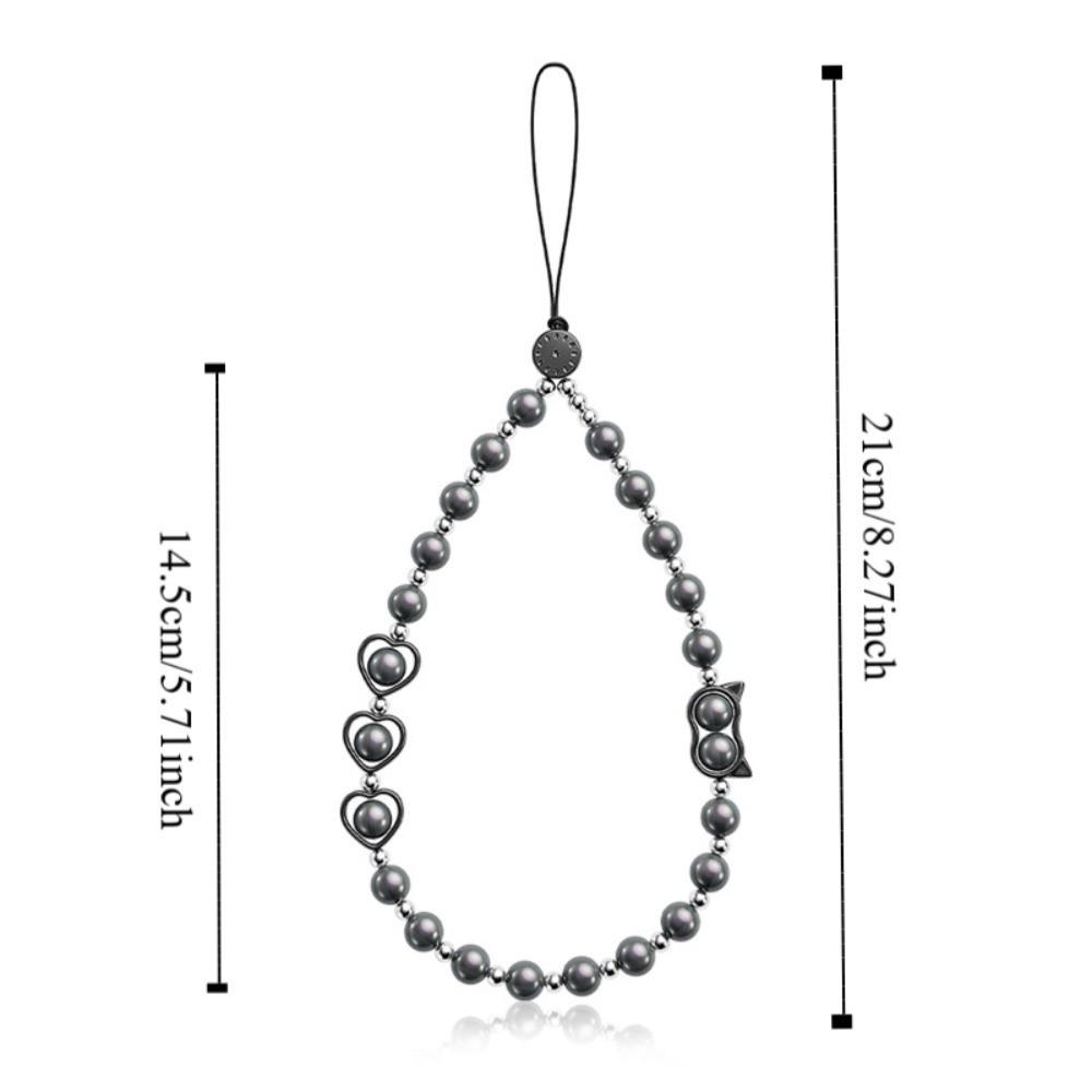 Handmade Beaded Phone Lanyard Wrist Strap Cellphone Charm Pearl Phone Chain Phone Accessories