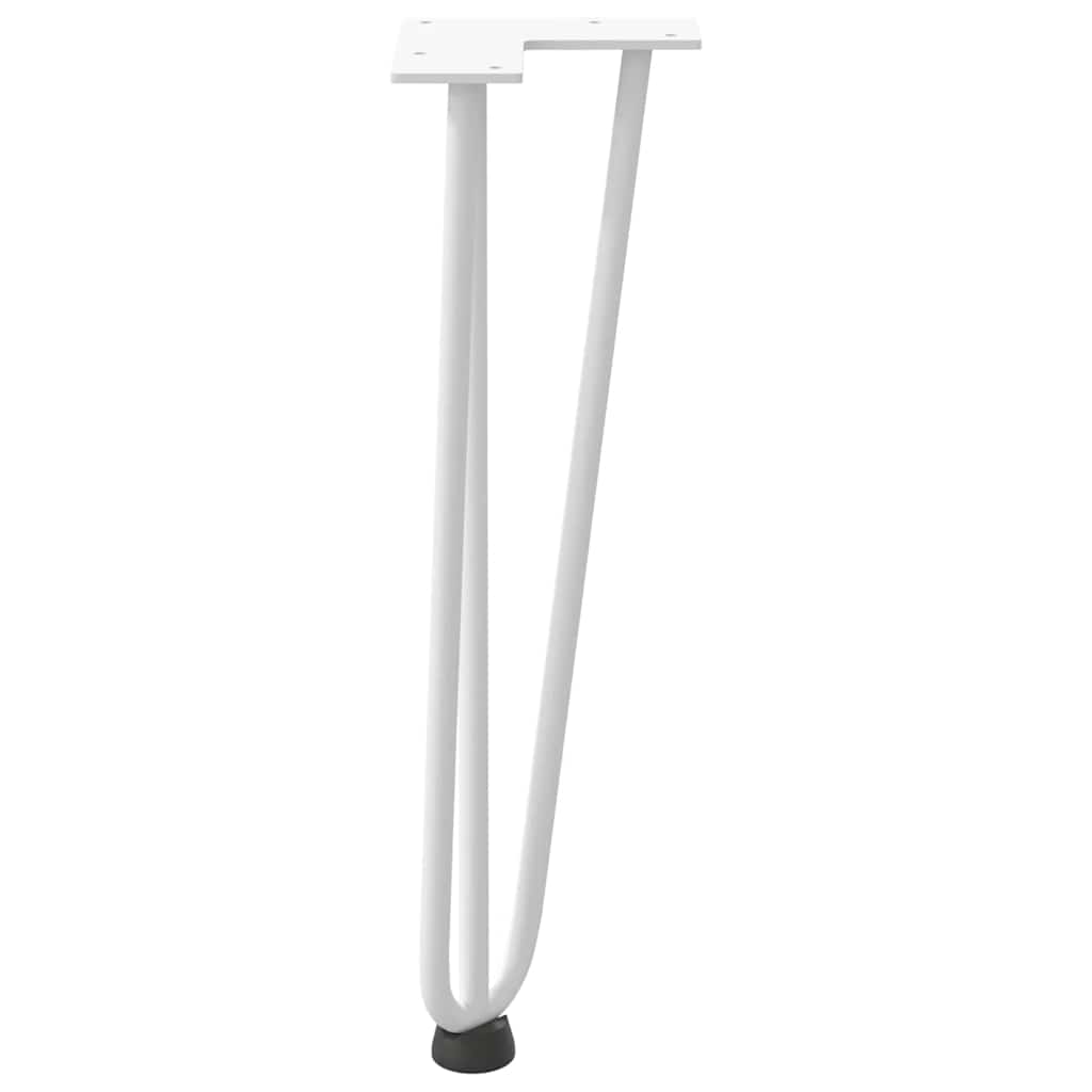 Vidaxl Nogi Do Stołu Hairpin, 4 Szt., Biale, 42 Cm, Lita Stal