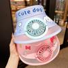 Cappello ventilato estivo per bambini USB Ricaricabile simpatico cartone animato cappello da sole a tesa aperta per ragazzi e ragazze con protezione UV