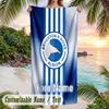 Beach Towel Brighton & Hove Albion Football Print Custom Name Text Soft Towel for Swimming Pool