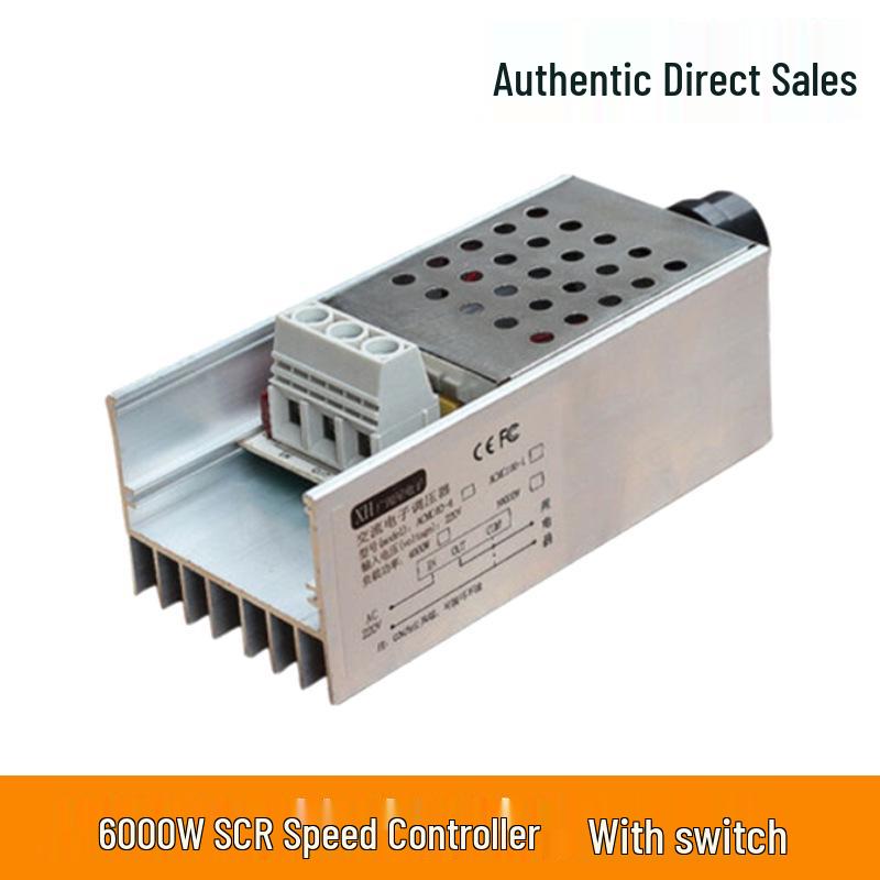 4000W SCR Dimmer & Speed Controller: High-Power Voltage Regulator and Temperature Controller for 220V AC Motors with Shell