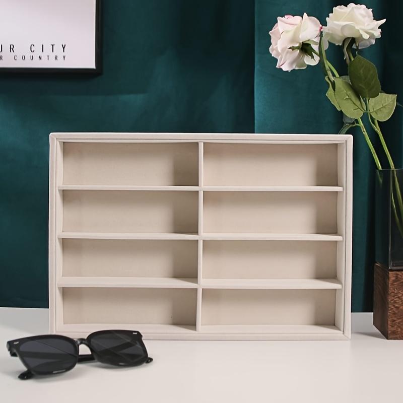 Organizér na sluneční brýle 8 přihrádek Sametový držák na brýle Úložný box Stohovatelný Pánský Dámský Pouzdro na brýle Hodinky Šperky