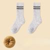 Women's Autumn and Winter New Velvet and Thick Warm Striped Moon Tube Wool Socks