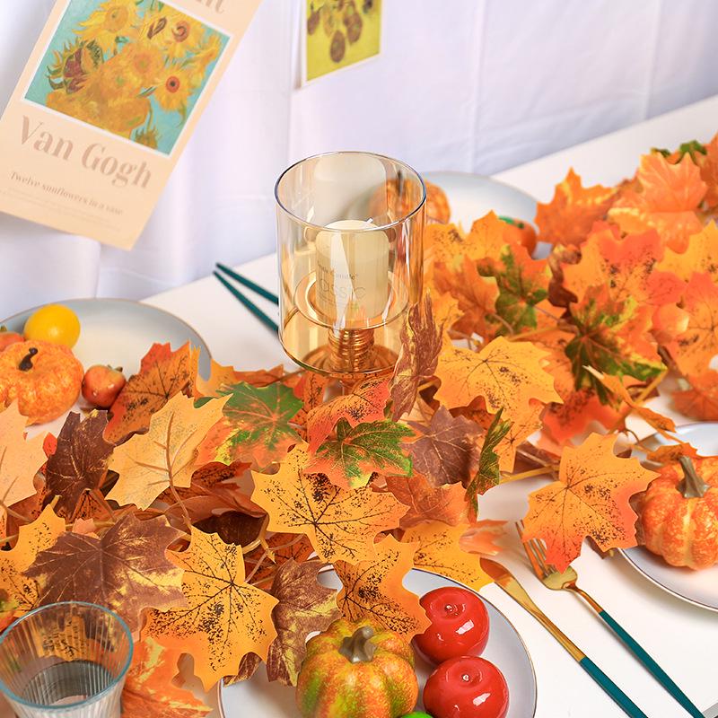 Artificial Maple Leaf Rattan Home Decor: Scenic Atmosphere Arrangement