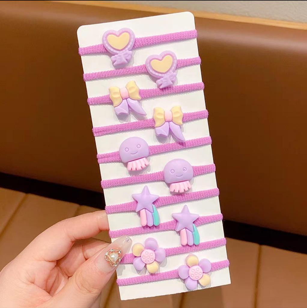 Non-Damaging High-Elastic Hair Ties: Gentle Rubber Bands for Kids' Hairstyles