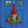 Creative Glowing Faceless Santa Claus Christmas Wreath For Festive Door Decor