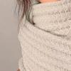 Women's Black White Knitted Scarf Solid Color Casual Formal Mourning Scarf