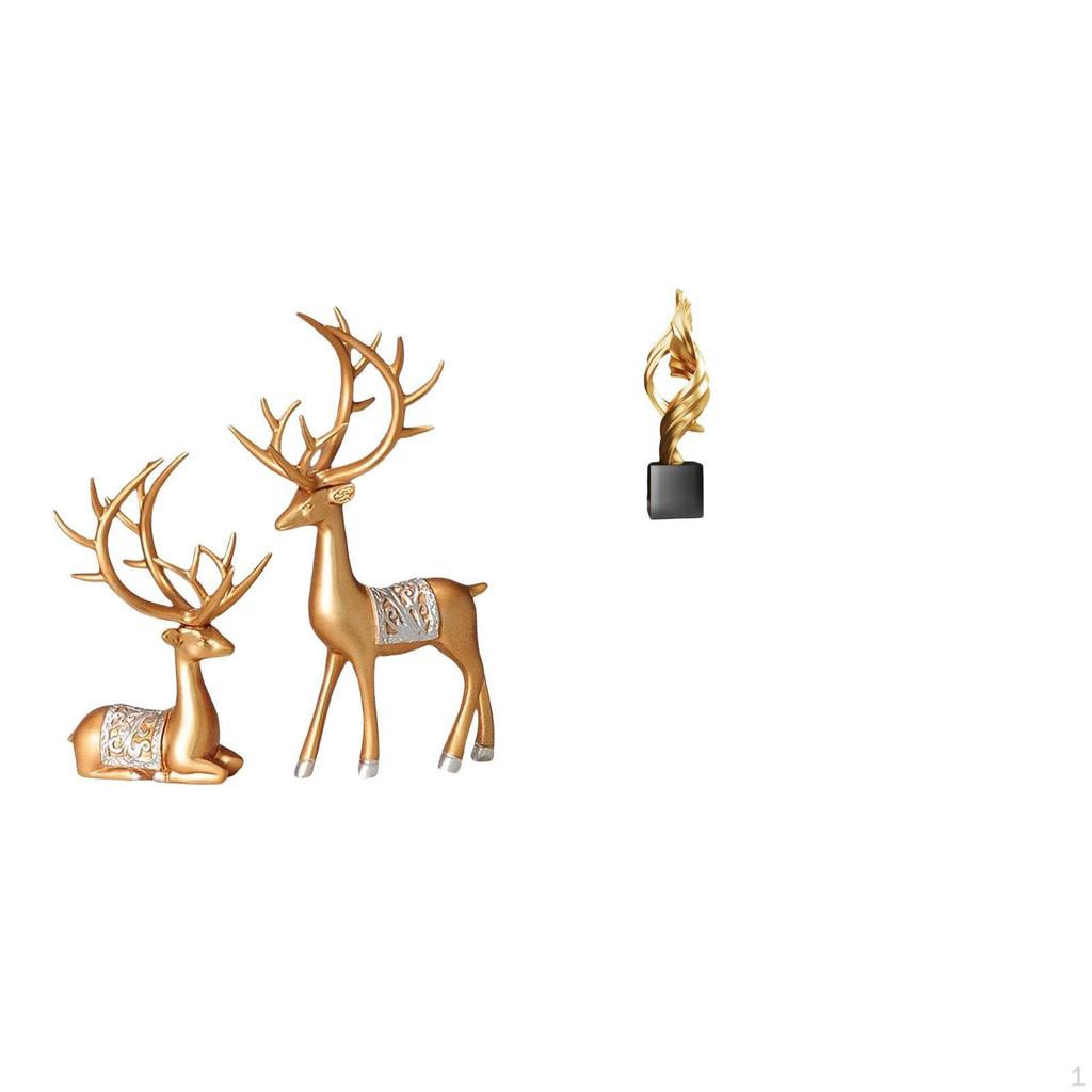 European Reindeer Sculpture Abstract Art Figurine Collectable Craft Deer Lover Resin Statue Souvenir