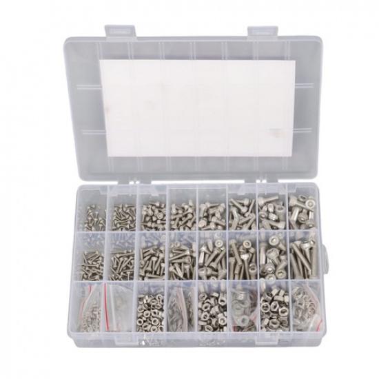 1600 Pcs M2 - M5 Hardware Kit, 304 Stainless Steel Metric Screw Assortment