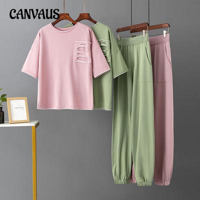 T-shirt da donna estiva lavorata a maglia Taglie forti Pantaloni in seta moda a maniche corte Top casual in due pezzi