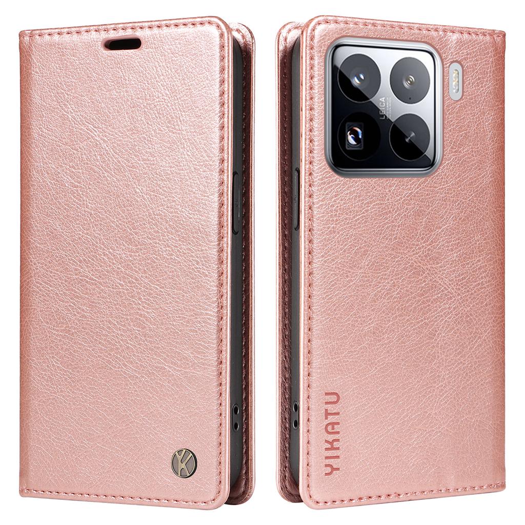 YIKATU YK-006 Pro pouzdro pro Xiaomi 15 Pro Magnetické zavírání Kožený kryt na telefon Litchi textura