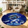 Round Rug Custom NameAstro Bot Pattern Non Slip Carpet Home Floor Decor