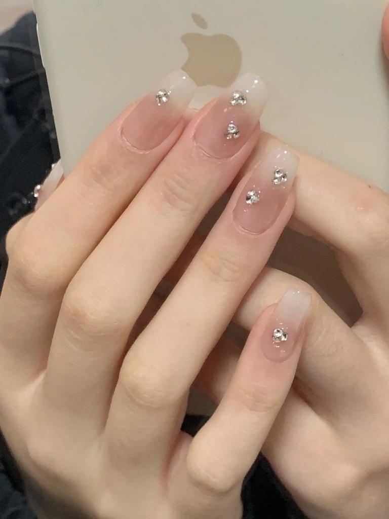 Nail Handmade Wearing Gradient Naked Color Student Pure Desire Sparkling Cute