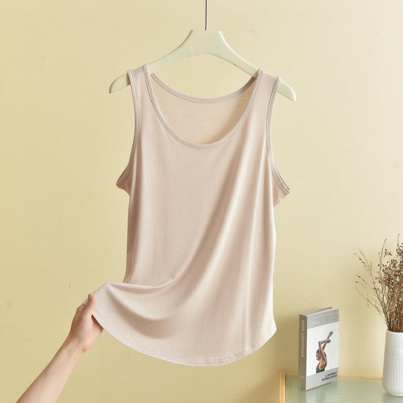 XL to 6XL Modal O-Neck Tank tops Summer women's camisole Thin Loose Sleeveless T-shirt Solid color Tee Top Large size