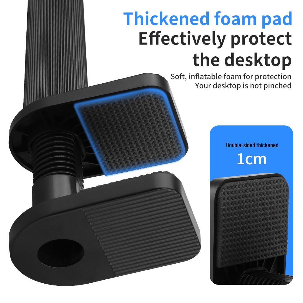 Adjustable Spiral Base Phone Holder with Fill Light for Bedside Use