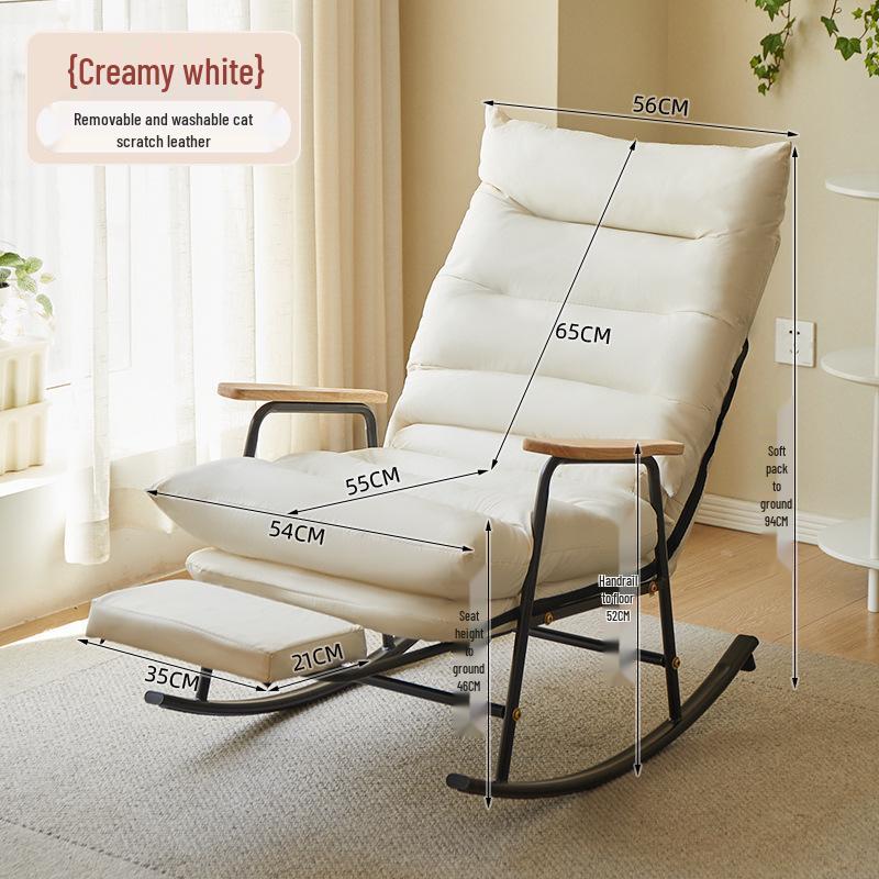 Adjustable Reclining Rocking Chair for Adults - Perfect for Balcony, Home Leisure, and Lounging.