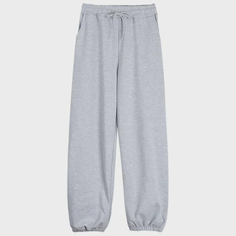 6535 Cotton Korean Casual Gray High-Waist Sports Leggings for Spring & Autumn