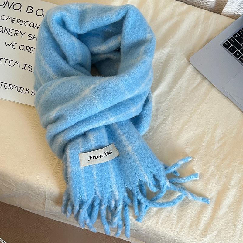 Luochi 2024 Soft Wool Mohair Winter Scarf - Warm  Windproof for Women