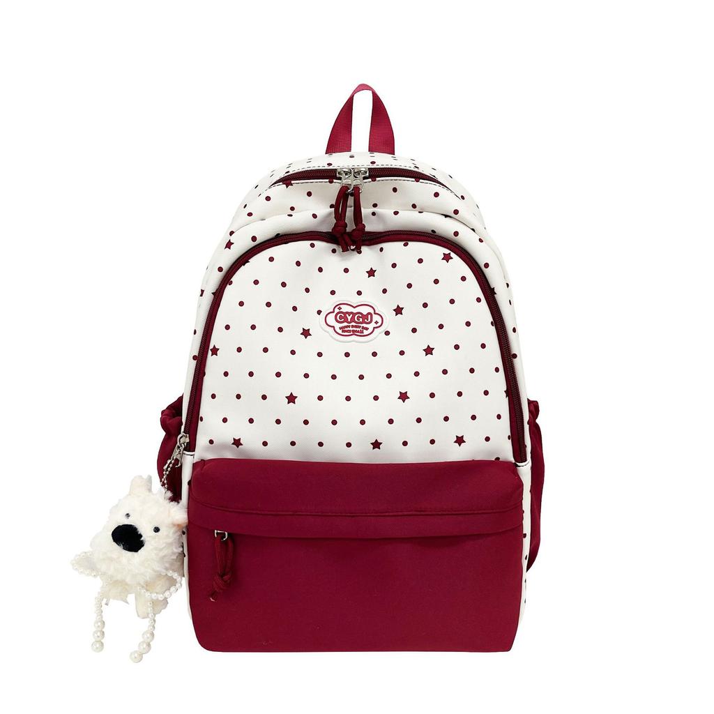 Schoolbag High-value Schoolbag Female Primary School Students Large Capacity Mori Printing Cute Junior High School Students Lightweight Travel