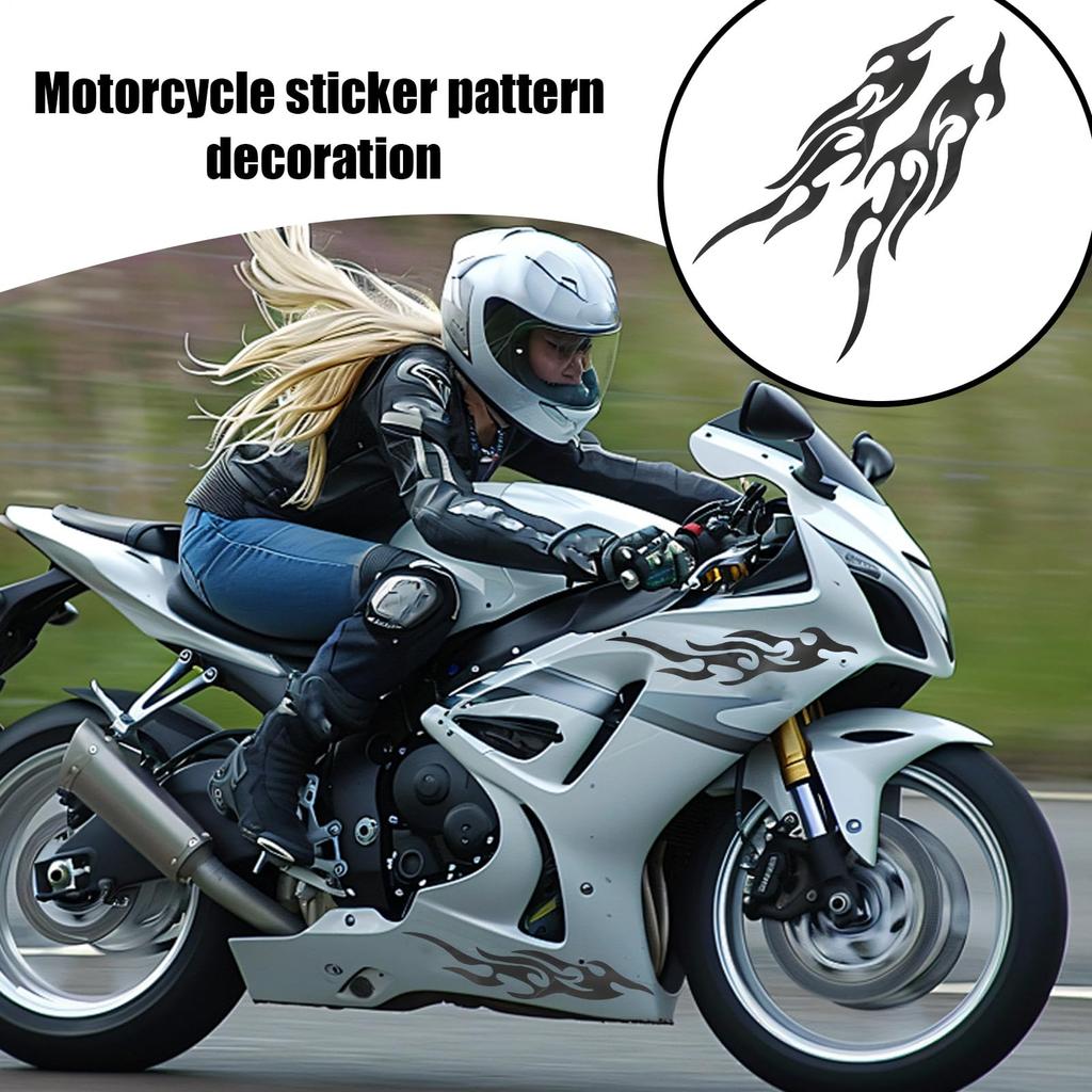 Motorcycle Stickers | Flame Stickers 2 Pack Waterproof Cool Emblem Window Skateboard Boat