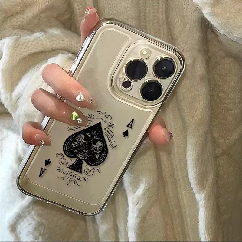 New Ace of Spades iPhone Case: Compatible with iPhone 17, 16 Pro, 15 Pro Max, 14, and 13 - Unique Design for European & American Styles.