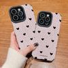 Vertikale Lederhülle Herzform Bedrucktes Muster Stoßfeste Weiche Silikonhülle mit Kameraschutz Vollständiger Schutz für IPhone Samsung