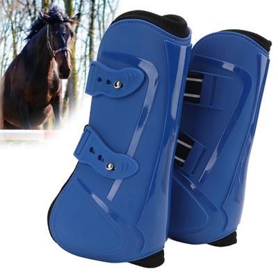 Horse Front Legs Support Boots PU+Neoprene Horse Front Legs Guard for Horse Training Jumping(Blue Front Legs M)