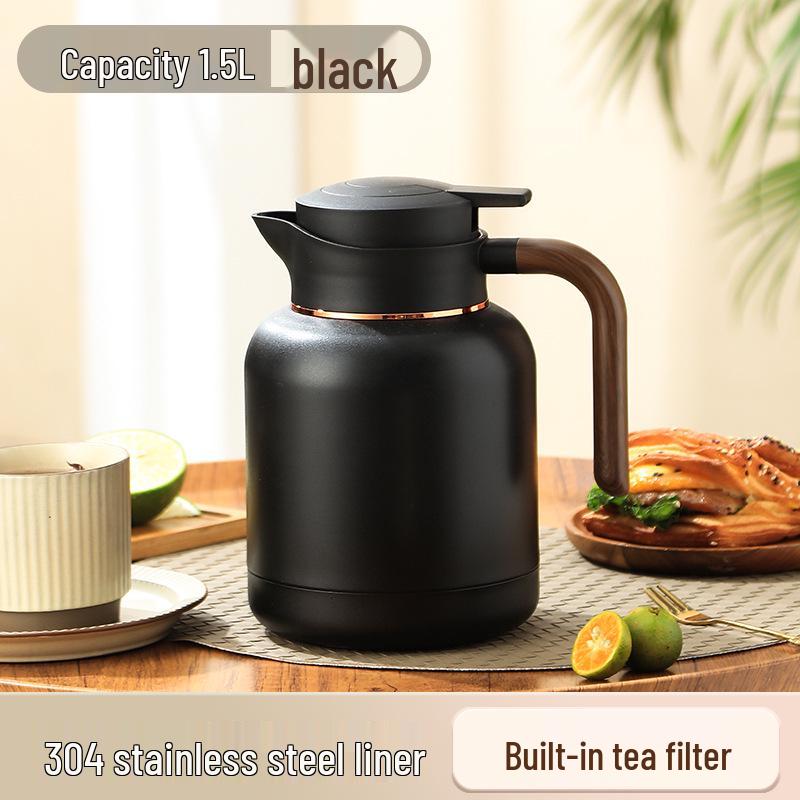 304 Stainless Steel Insulated Tea Pot with Smart Temperature Display, Filter, and Large Capacity for Steeping Old White Tea. 1.5L Long-Lasting Insulation